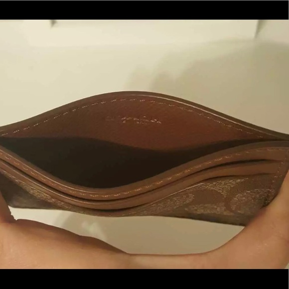 Coach Peyton Signature PVC Card Case F63279 Khaki - Picture 4 of 6